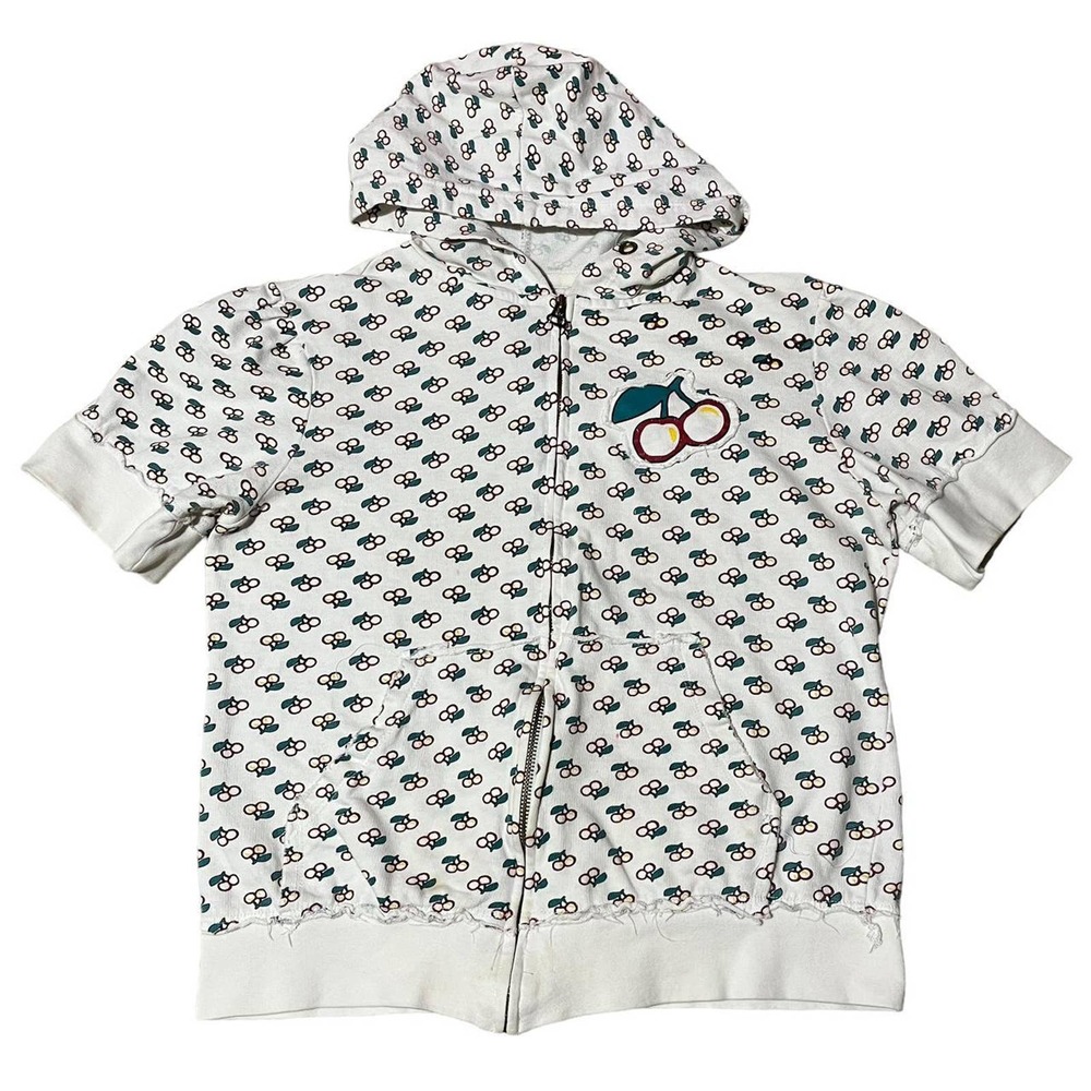 Y2K SHORT SLEEVE ZIPPER HOODIE